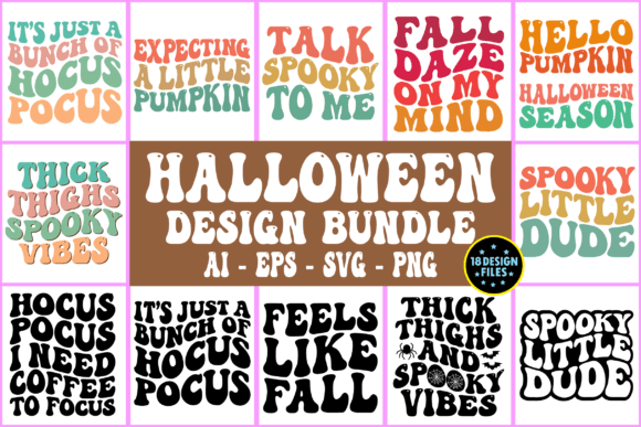 Halloween Retro Wavy Design Bundle SVG Review for Real Projects