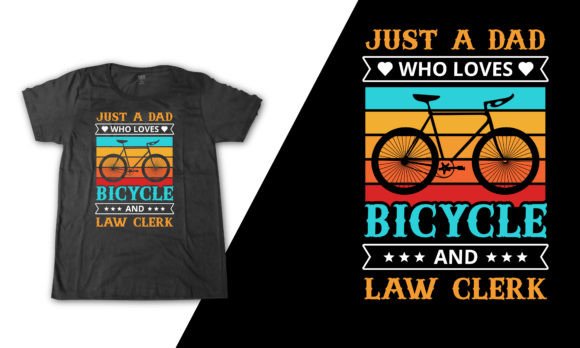 Law Clerk Bicycle Dad Quote Illustration