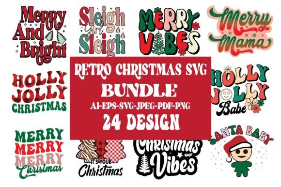 Retro Christmas SVG Sublimation Bundle